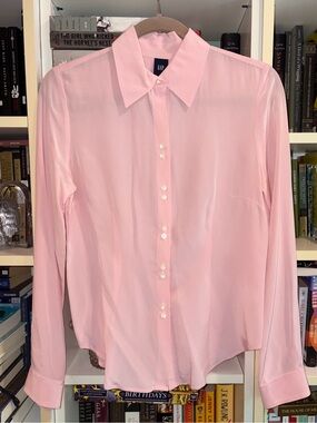 Gap Pink Silk Button Down Shirt